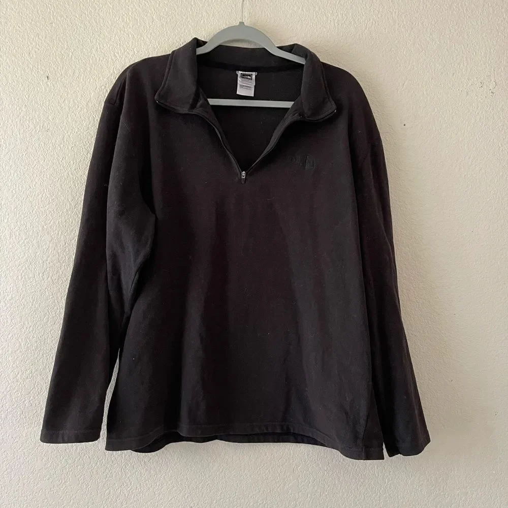 The north face black fleece‎ half zip up